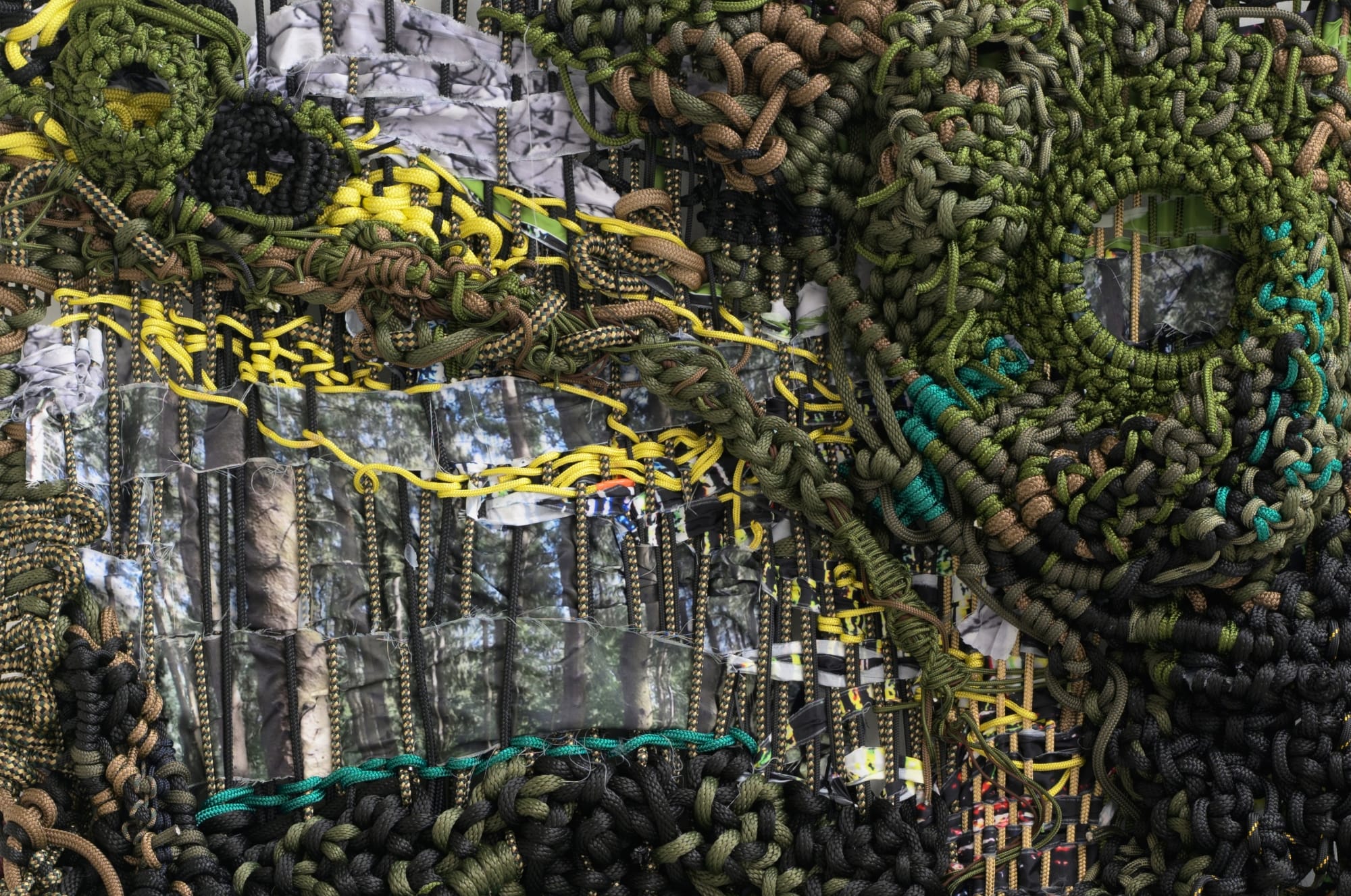 a detail image of a knotted rope work by Jacqueline Surdell
