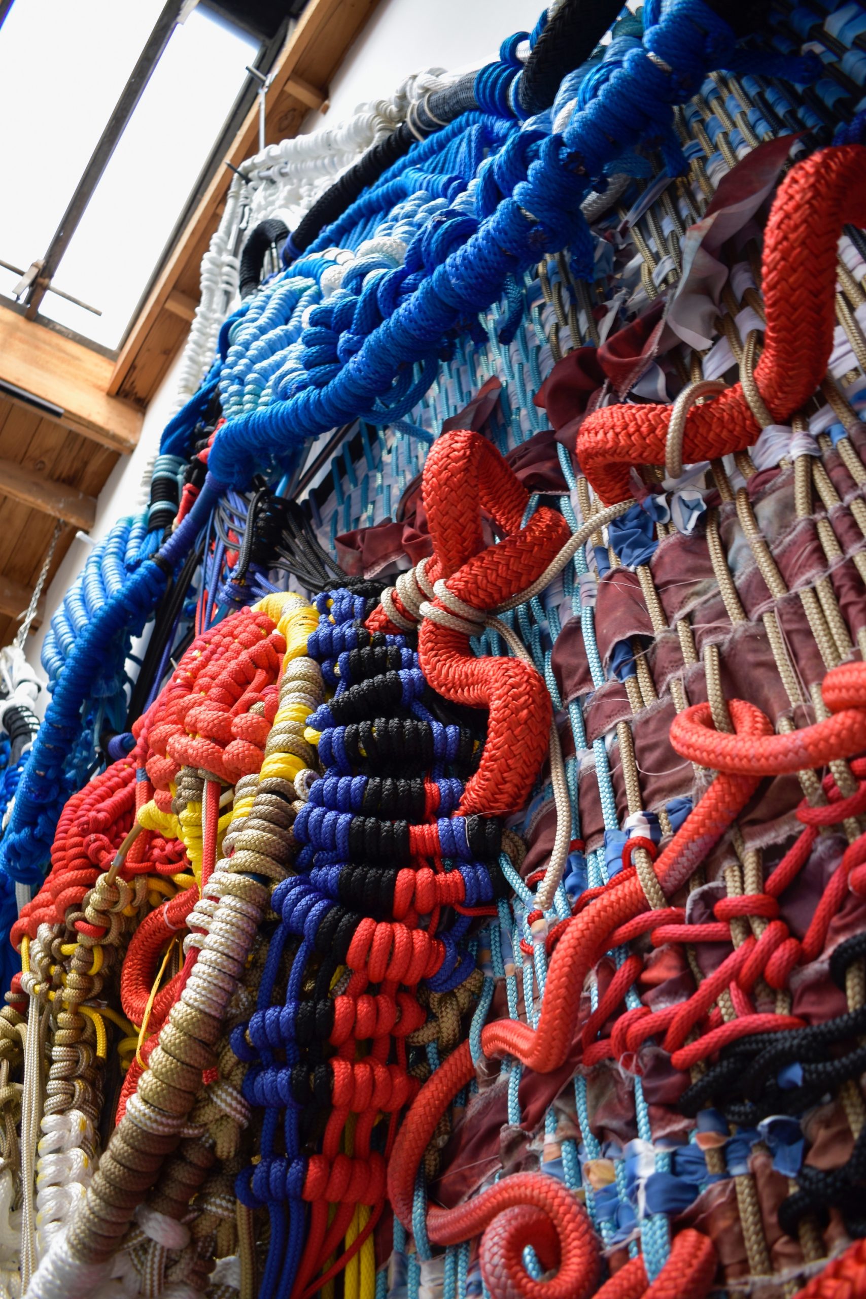 a detail image of a knotted rope work by Jacqueline Surdell